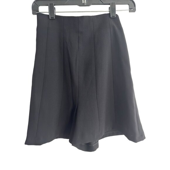 Zara XS Black Tailored Pleated High Waisted Wide Legged Shorts - Picture 1 of 12